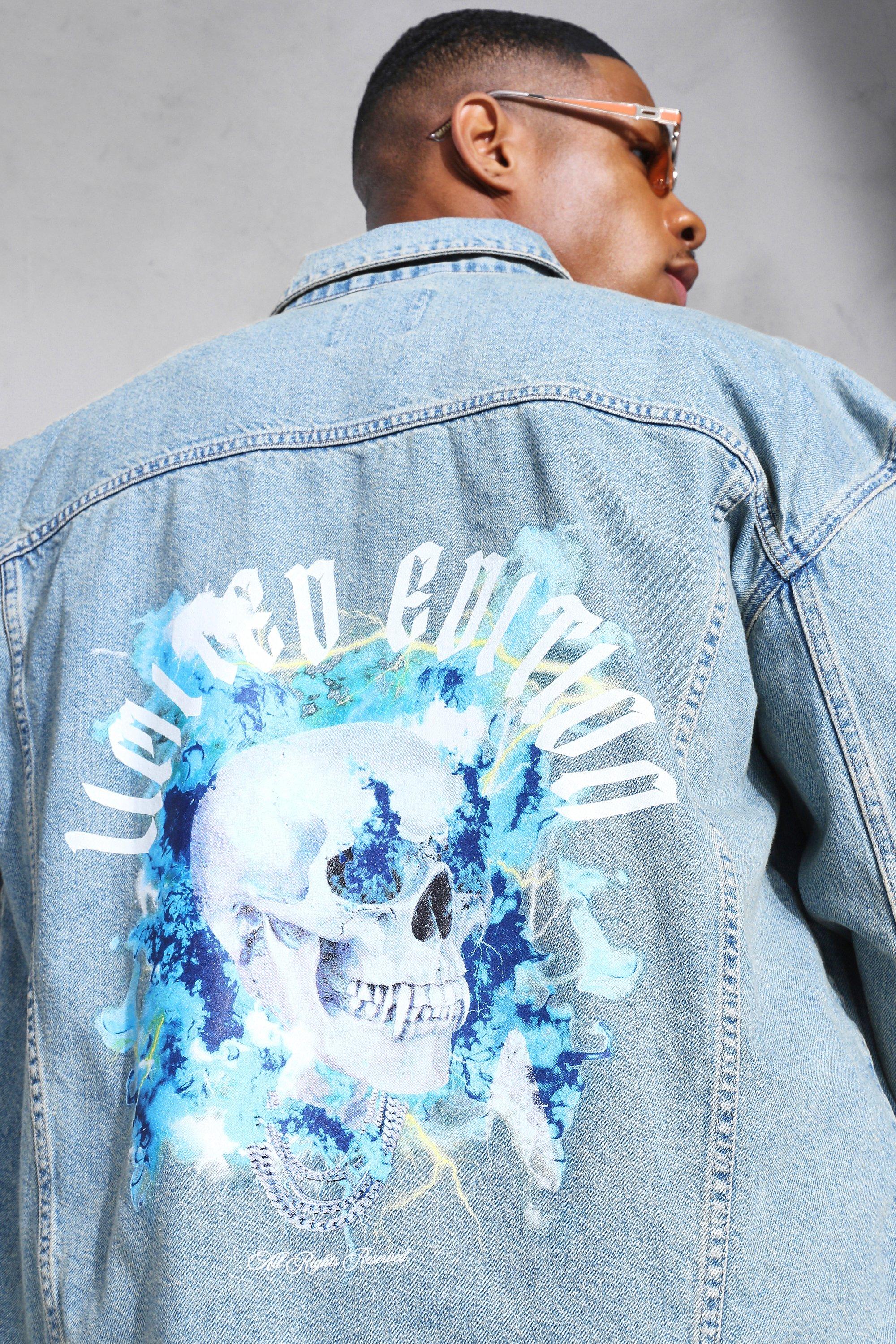 Jean best sale jacket graphic